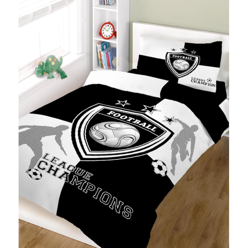 Σετ σεντόνια ΚΟΜΒΟΣ champions BLACK WHITE μονά 160x240 Σετ σεντόνια ΚΟΜΒΟΣ champions BLACK WHITE μονά 160x240