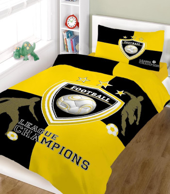 Σετ σεντόνια ΚΟΜΒΟΣ champions YELLOW BLACK μονά 160x240 Σετ σεντόνια ΚΟΜΒΟΣ champions YELLOW BLACK μονά 160x240