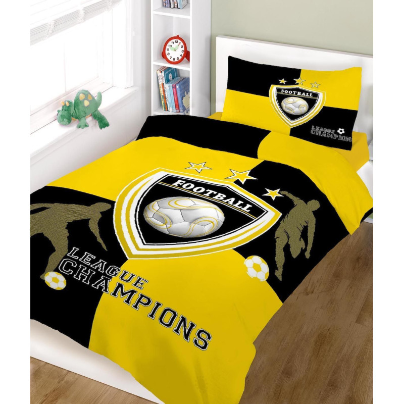Σετ σεντόνια ΚΟΜΒΟΣ champions YELLOW BLACK μονά 160x240 Σετ σεντόνια ΚΟΜΒΟΣ champions YELLOW BLACK μονά 160x240