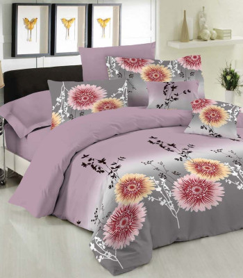 Σετ Πάπλωμα Le Blanc Premium Cotton 100% Chrysanthemum Lilac Μονό 160x240