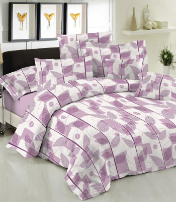 Σετ Πάπλωμα Le Blanc Premium Cotton 100% Leaves Lilac Μονό 160x240