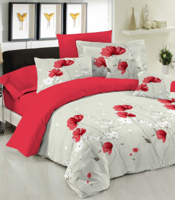 Σετ Κουβερλί Le Blanc Premium Cotton 100% Anemone Red Μονό 160x240