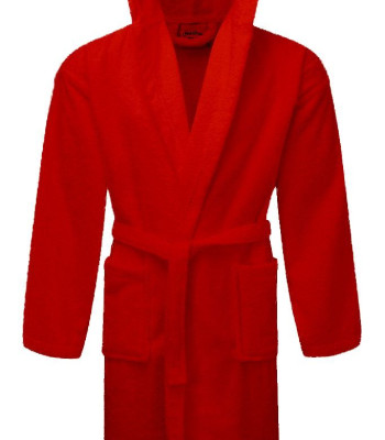 Μπουρνούζι ΚΟΜΒΟΣ Πετσετέ με κουκούλα 420gr/m2 Red Large Μπουρνούζι ΚΟΜΒΟΣ Πετσετέ με κουκούλα 420gr/m2 Red Large