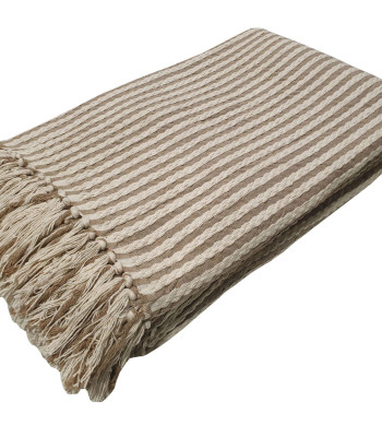 Ριχτάρι Υφαντό ΚΟΜΒΟΣ Βαμβακερό Ινδίας 3Θ Natural - Beige 180x300