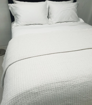 Κουβέρτα Υφαντή ΚΟΜΒΟΣ Βαμβακερή Ινδίας White - White Μονή 170x250 Κουβέρτα Υφαντή ΚΟΜΒΟΣ Βαμβακερή Ινδίας White - White Μονή 170x250
