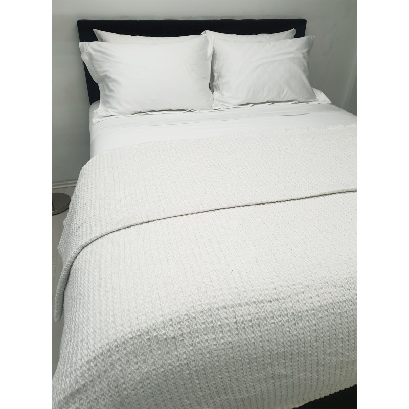 Κουβέρτα Υφαντή ΚΟΜΒΟΣ Βαμβακερή Ινδίας White - White Μονή 170x250 Κουβέρτα Υφαντή ΚΟΜΒΟΣ Βαμβακερή Ινδίας White - White Μονή 170x250