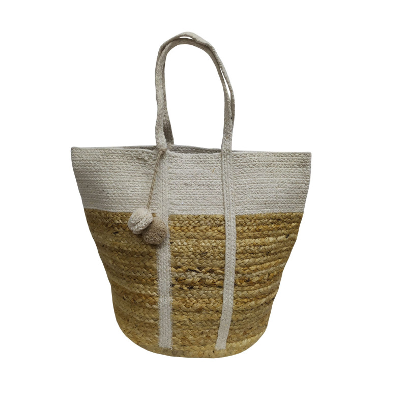 Τσάντα Θαλάσσης ΚΟΜΒΟΣ 100% Γιούτα Natural - Off White 40x50 - Design 10 Τσάντα Θαλάσσης ΚΟΜΒΟΣ 100% Γιούτα Natural - Off White 40x50 - Design 10