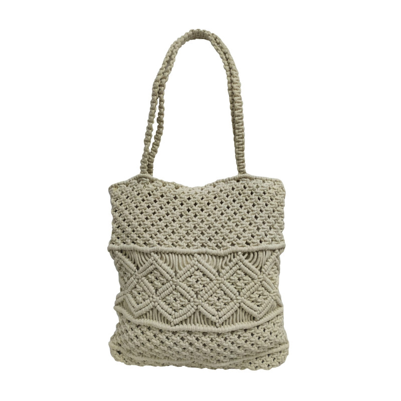 Τσάντα Macrame ΚΟΜΒΟΣ 100% Βαμβάκι Natural with zip 40x35 Τσάντα Macrame ΚΟΜΒΟΣ 100% Βαμβάκι Natural with zip 40x35