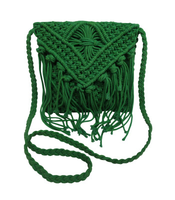 Τσάντα Macrame ΚΟΜΒΟΣ 100% Βαμβάκι Green 25x20 Τσάντα Macrame ΚΟΜΒΟΣ 100% Βαμβάκι Green 25x20