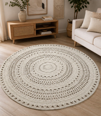 Χαλί Macrame ΚΟΜΒΟΣ NEW Στρογγυλό 100% Cotton Natural Φ150 Χαλί Macrame ΚΟΜΒΟΣ NEW Στρογγυλό 100% Cotton Natural Φ150
