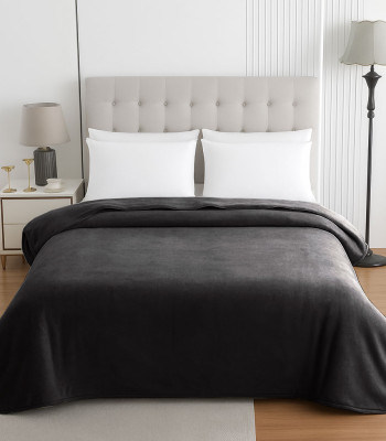 Κουβέρτα Le Blanc Βελουτέ 550gr Μονή 160x220 Anthraces Κουβέρτα Le Blanc Βελουτέ 550gr Μονή 160x220 Anthraces