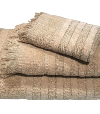 Πετσέτα Le Blanc Πεννιέ Ζακάρ 550gr/m2 PAROS Beige Προσώπου 50x90