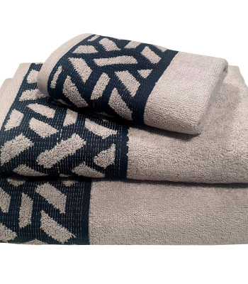 Πετσέτα Le Blanc Πεννιέ Ζακάρ 550gr/m2 MYKONOS Grey Προσώπου 50x90
