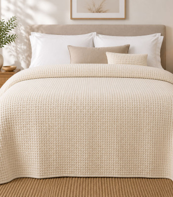 Κουβέρτα Πικέ Le Blanc Sanforized New Cotton Rich Μονή 170x250 Sand