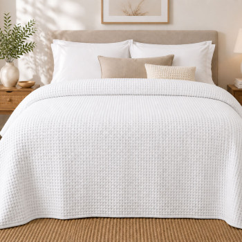 Κουβέρτα Πικέ Le Blanc Sanforized New Cotton Rich Υπέρδιπλη 230x250 White
