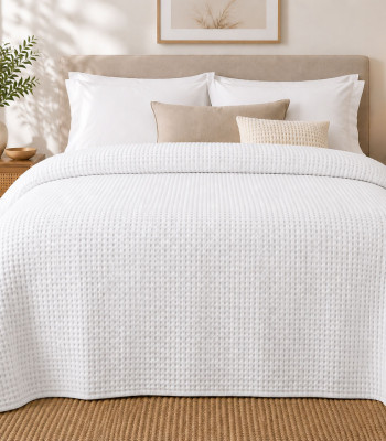 Κουβέρτα Πικέ Le Blanc Sanforized New Cotton Rich Υπέρδιπλη 230x250 White