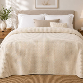 Κουβέρτα Πικέ Le Blanc Sanforized New Cotton Rich Υπέρδιπλη 230x250 Sand