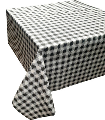 Τραπεζομάντηλο ΚΟΜΒΟΣ Καρό Polycotton Design-1 Grey 140x140 Τραπεζομάντηλο ΚΟΜΒΟΣ Καρό Polycotton Design-1 Grey 140x140