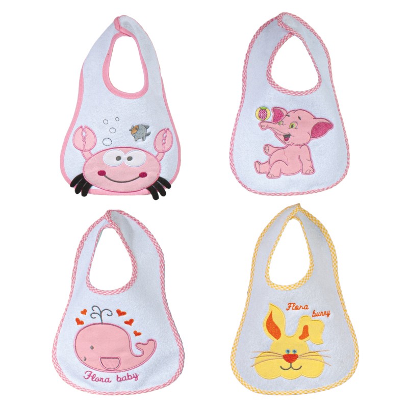 ΣΕΤ 4 ΤΕΜ. ΣΑΛΙΑΡΕΣ ΚΕΝΤ. SENSES BABY BIBS  PINK No 4