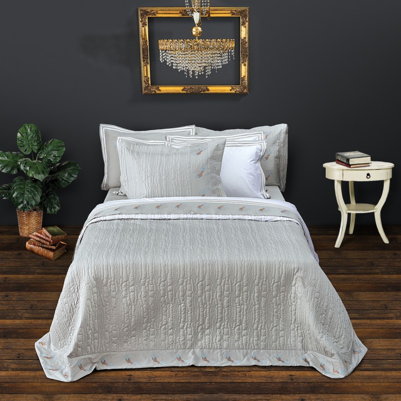 ΣΕΤ ΚΟΥΒΕΡΛΙ ΓΙΓΑΣ 240X260 +2 ΜΑΞ/ΚΕΣ-OXFORD-ROSSA GREY