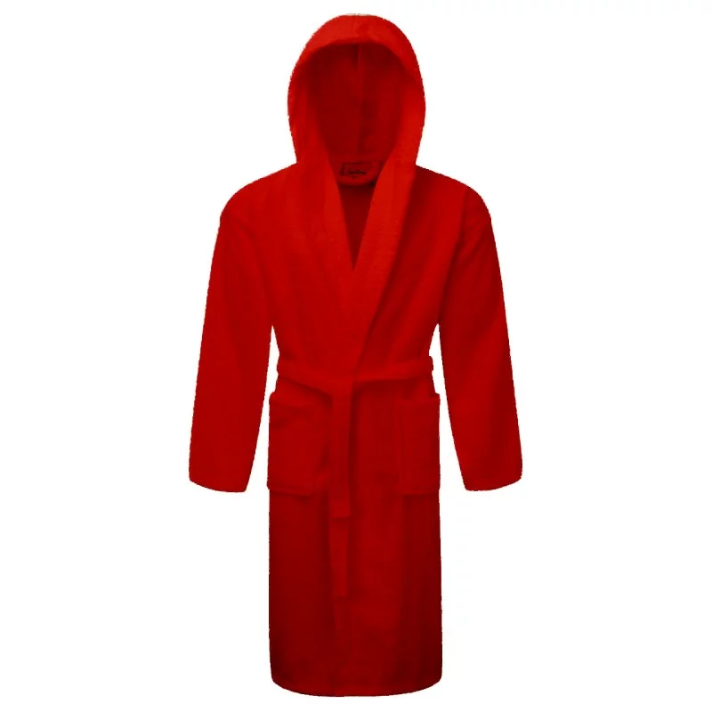 Μπουρνούζι ΚΟΜΒΟΣ Πετσετέ με κουκούλα 420gr/m2  Red Large
