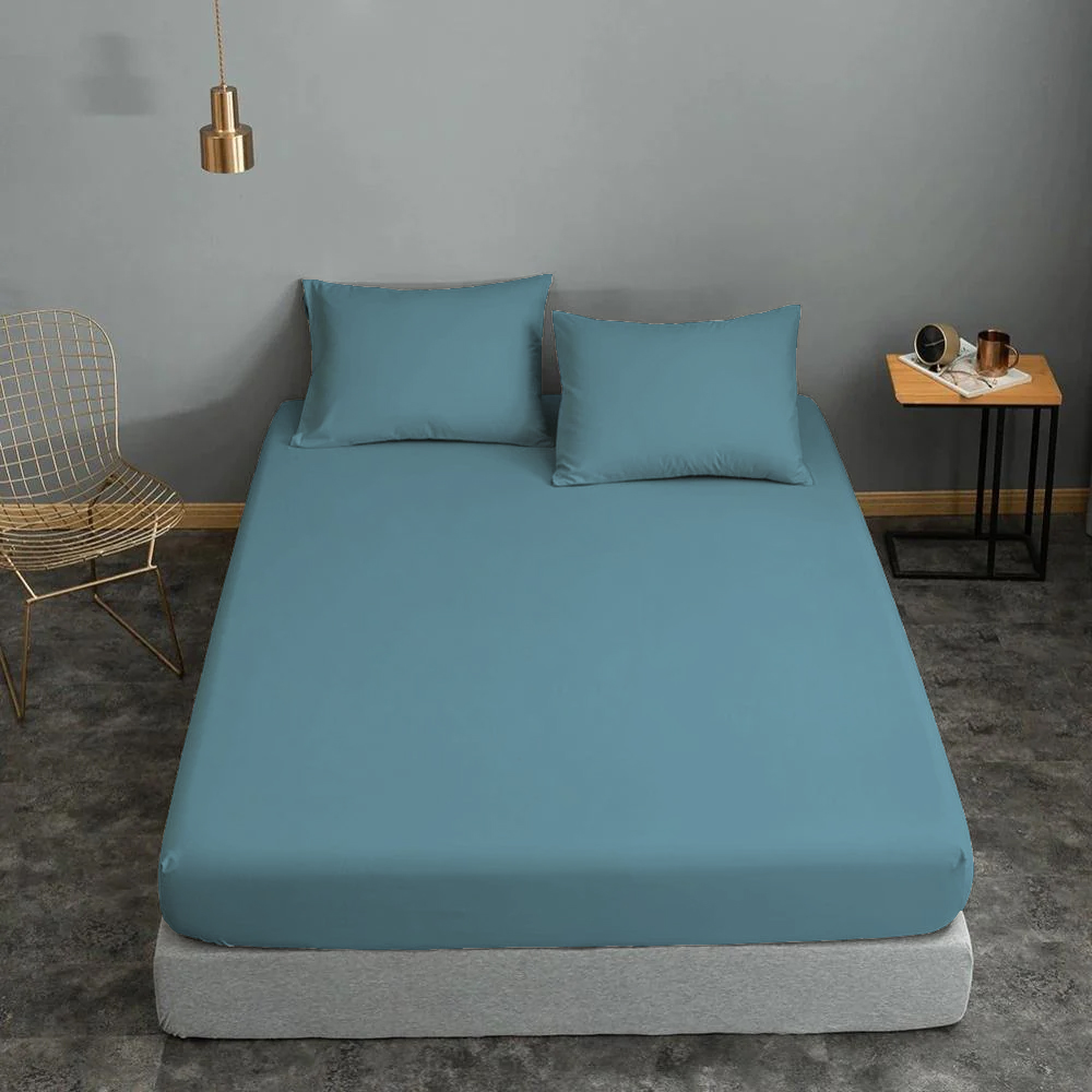 Ζεύγος μαξιλαροθήκες ΚΟΜΒΟΣ Cotton Line μονόχρωμες Dolphin Blue 50x70 Ζεύγος μαξιλαροθήκες ΚΟΜΒΟΣ Cotton Line μονόχρωμες Dolphin Blue 50x70