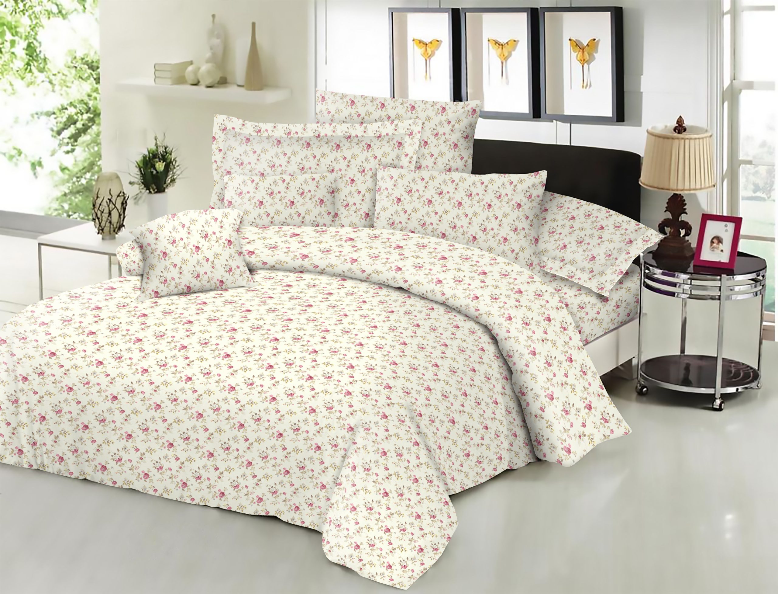 Ζεύγος μαξιλαροθήκες ΚΟΜΒΟΣ Cotton Line Printed Spring Cream 50x70 Ζεύγος μαξιλαροθήκες ΚΟΜΒΟΣ Cotton Line Printed Spring Cream 50x70