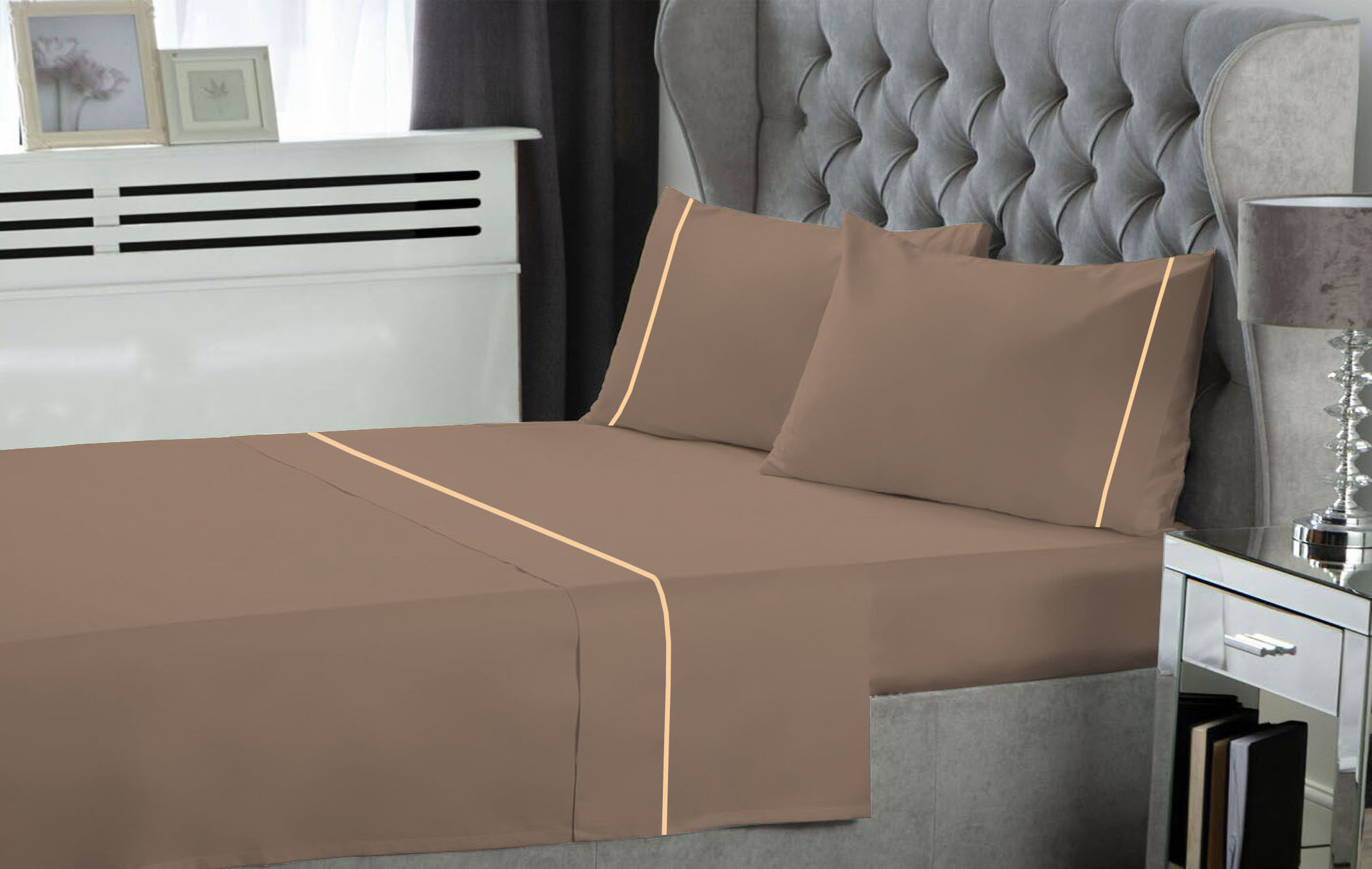 Σετ Σεντόνια Le Blanc Μονόχρωμα με Φυτίλι Polycotton 50/50 TC144 Light Brown Μονά με λάστιχο 100x200+35 Σετ Σεντόνια Le Blanc Μονόχρωμα με Φυτίλι Polycotton 50/50 TC144 Light Brown Μονά με λάστιχο 100x200+35
