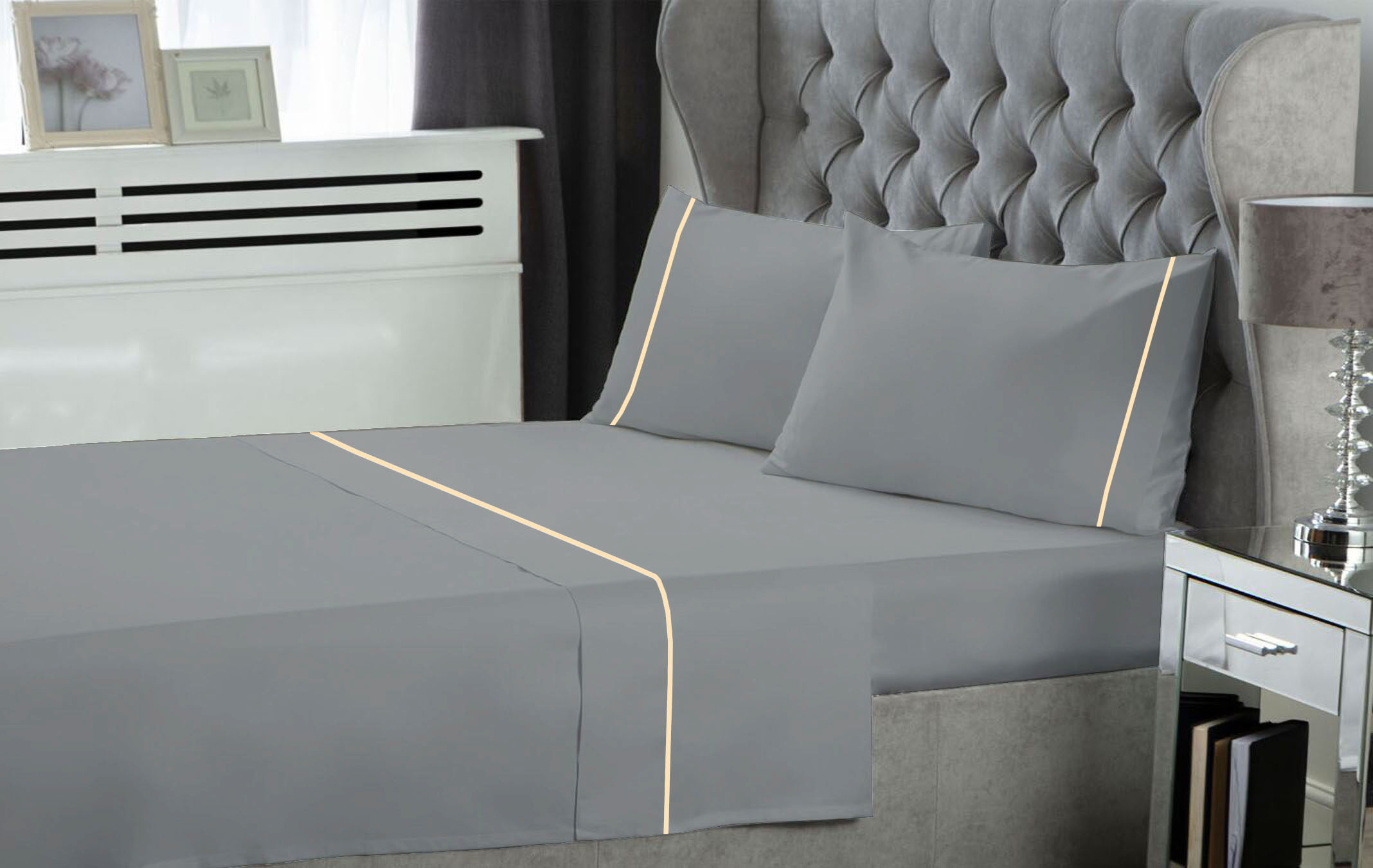 Σετ Σεντόνια LeBlanc Μονόχρωμα με Φυτίλι Polycotton 50/50 TC144 Light Grey Υπέρδιπλα 240x270 Σετ Σεντόνια LeBlanc Μονόχρωμα με Φυτίλι Polycotton 50/50 TC144 Light Grey Υπέρδιπλα 240x270