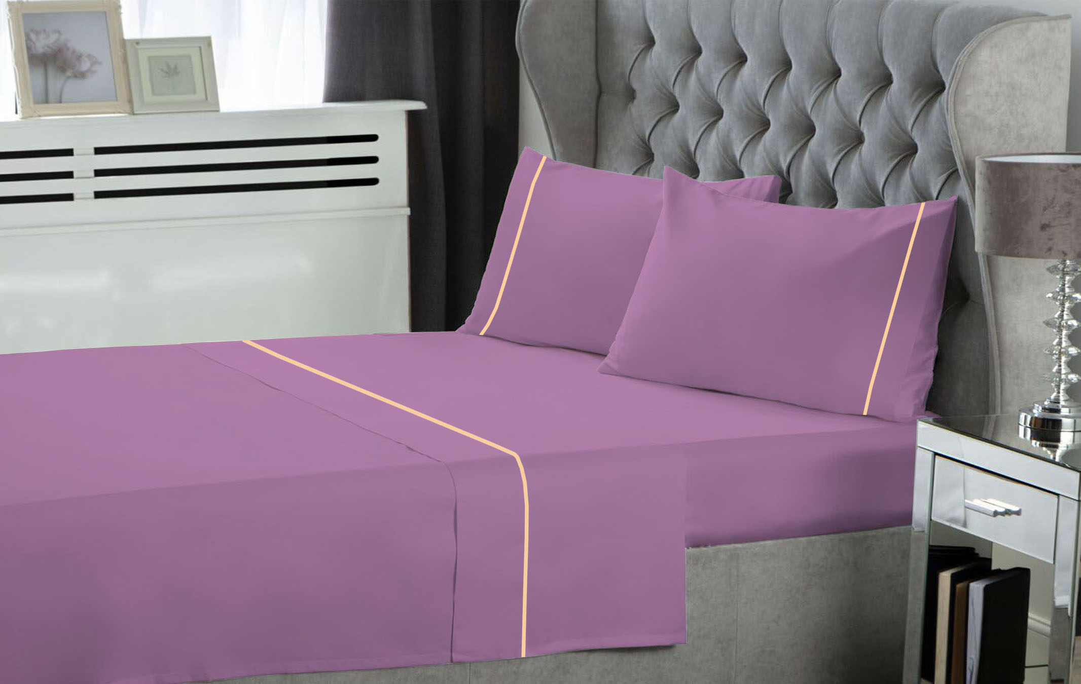 Σετ Σεντόνια LeBlanc Μονόχρωμα με Φυτίλι Polycotton 50/50 TC144 Lilac Υπέρδιπλα 240x270 Σετ Σεντόνια LeBlanc Μονόχρωμα με Φυτίλι Polycotton 50/50 TC144 Lilac Υπέρδιπλα 240x270