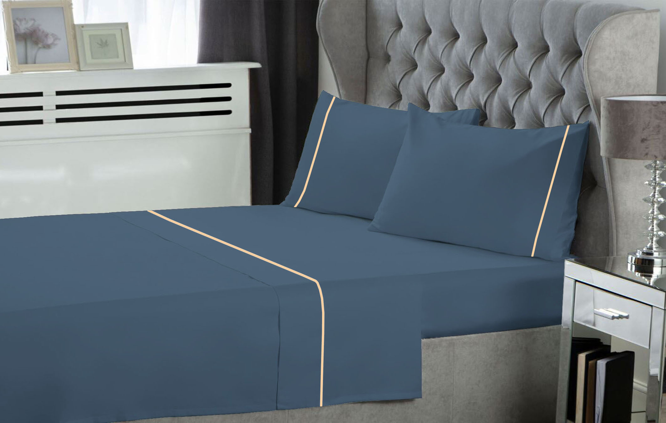 Σετ Σεντόνια LeBlanc Μονόχρωμα με Φυτίλι Polycotton 50/50 TC144 Dusty Blue Υπέρδιπλα 240x270 Σετ Σεντόνια LeBlanc Μονόχρωμα με Φυτίλι Polycotton 50/50 TC144 Dusty Blue Υπέρδιπλα 240x270