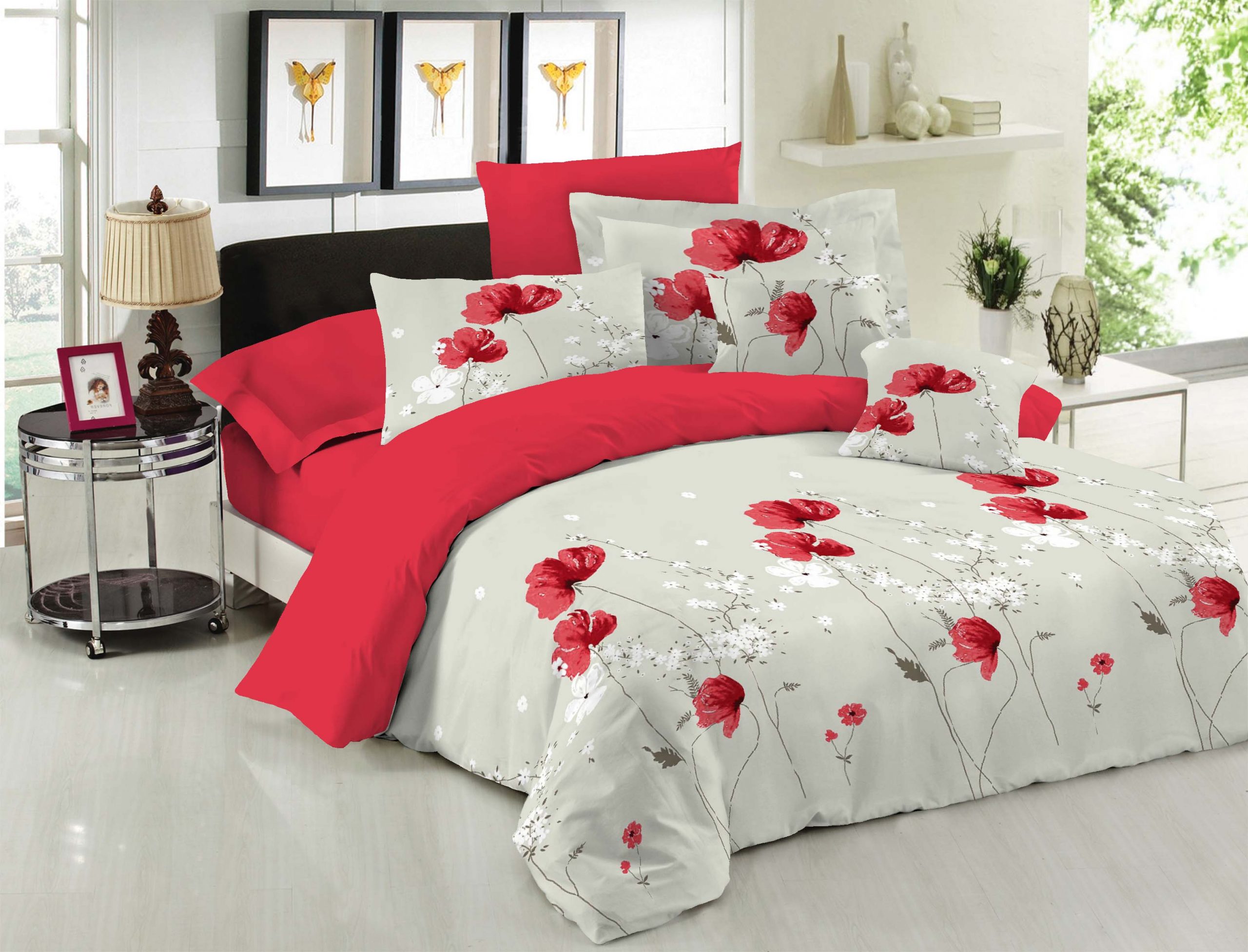 Σετ Σεντόνια Le Blanc Premium Cotton 100% Anemone Red Μονά με λάστιχο 100x200+33 Σετ Σεντόνια Le Blanc Premium Cotton 100% Anemone Red Μονά με λάστιχο 100x200+33