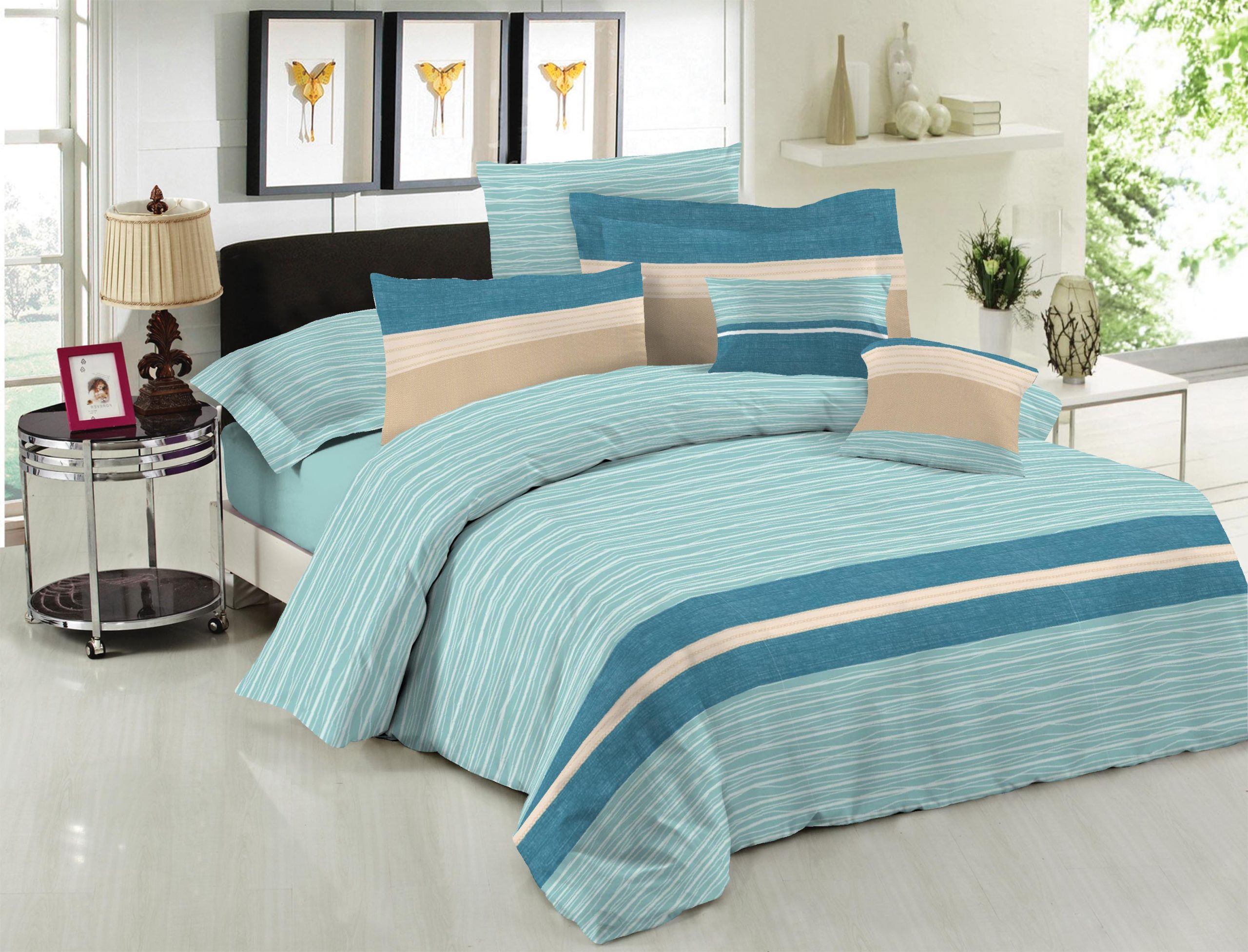 Παπλωματοθήκη Le Blanc Premium Cotton 100% Brooklyn Aqua Μονή 160x240 Παπλωματοθήκη Le Blanc Premium Cotton 100% Brooklyn Aqua Μονή 160x240