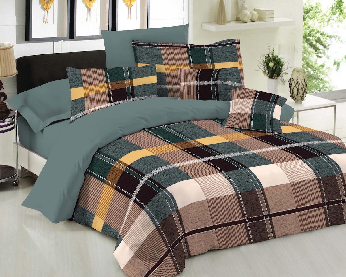 Σετ Πάπλωμα Le Blanc Premium Cotton 100% Squares Green Υπέρδιπλο 220x240 Σετ Πάπλωμα Le Blanc Premium Cotton 100% Squares Green Υπέρδιπλο 220x240