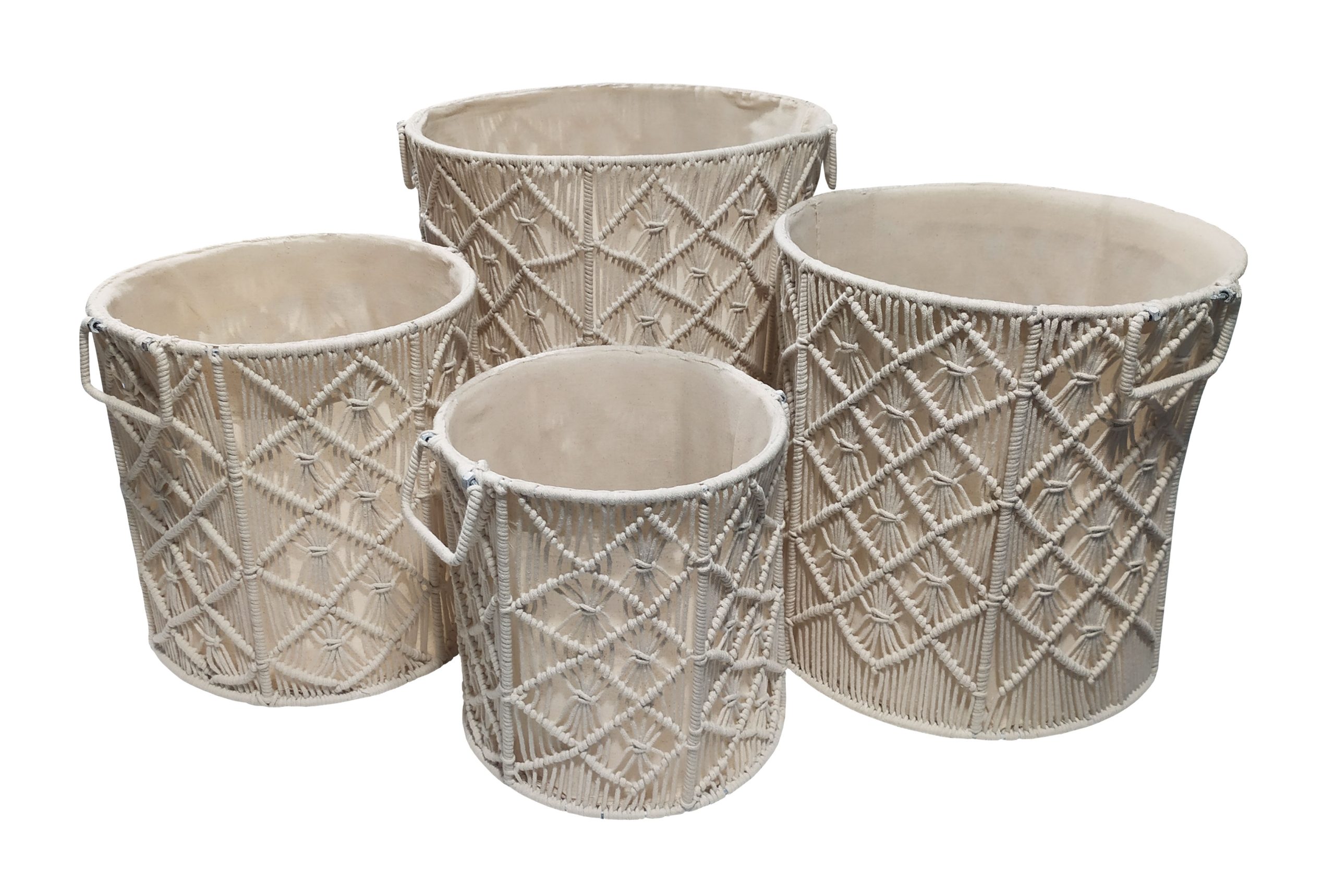 Σετ Καλάθια Macrame 4τεμ ΚΟΜΒΟΣ 100% Βαμβάκι Natural (40,64x40,64) (35,56x35,56) (30,48x30,48) (25,40x25,40) Σετ Καλάθια Macrame 4τεμ ΚΟΜΒΟΣ 100% Βαμβάκι Natural (40,64x40,64) (35,56x35,56) (30,48x30,48) (25,40x25,40)